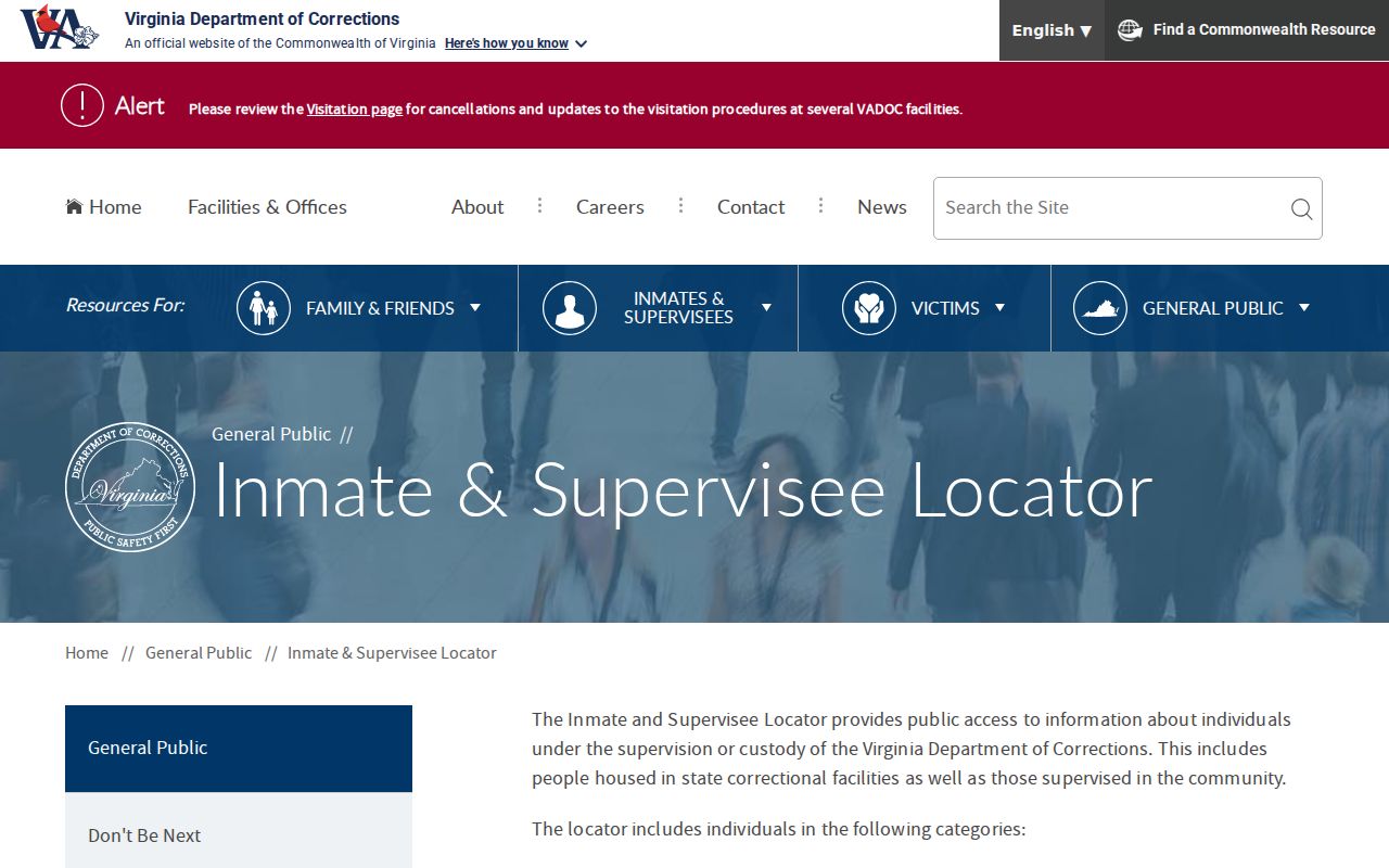 Wythe County criminal history VADOC inmate and supervisee locator