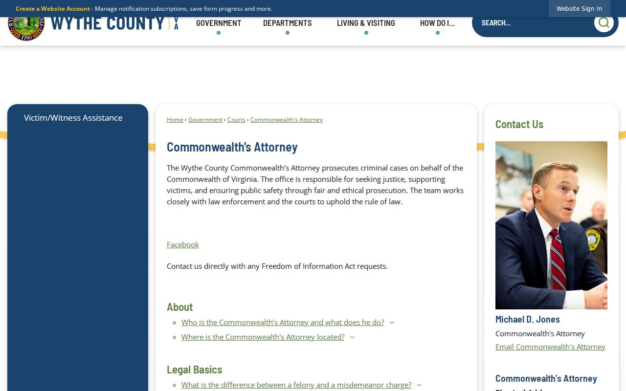 Wythe County criminal court case information from the Commonwealth's Attorney