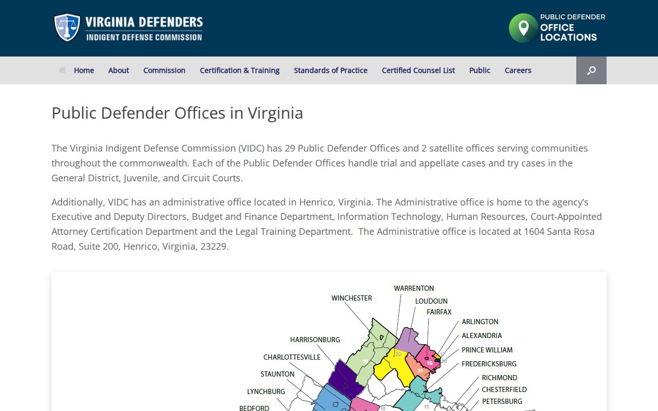 Public defender directory related to Wythe County criminal court cases
